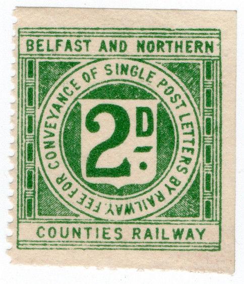 (I.B) Belfast & Northern Counties Railway : Letter Stamp 2d