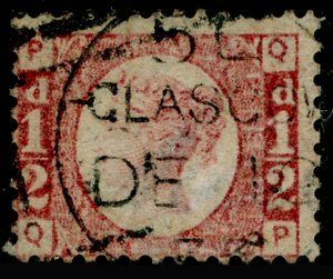 SG49, ½d rose plate 9, USED, CDS. Cat £850. QP