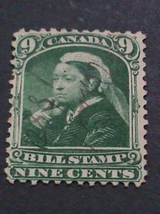 ​CANADA 1888- REVENUE  134 YEARS OLD- QUEENS VICTORIA-BILL STAMP USED-VF-