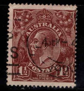 AUSTRALIA Scott 63a used KGV red brown stamp wmk 11