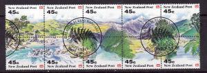 New Zealand-Sc#1116-25-used strip-Scenic Views-1992-