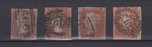 GB 1841 1d Red Imperf Collection Of 4 Fine Used BP6065