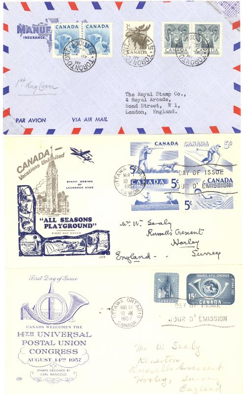 Canada  3 nice First day covers