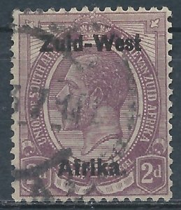 South West Africa 1923 - 2d hyphenated Afrikaans overprint - SG3 used