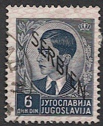 SERBIA  German Occupation 1941 Sc 2N10 Used 6d  VF