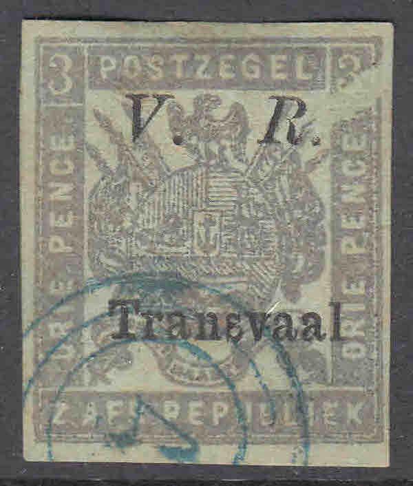 TRANSVAAL 74 SMALL CANCEL VF CENTERING $70 SCV