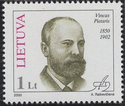 Lithuania 2000 Sc 663 1 l Vincas Pietaris, writer