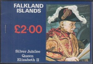 FALKLAND ISLANDS Sc# 254-6a.1 BOOKLET of 3 PANES, 25th ANN REIGN of ELIZABETH II