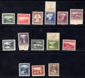 MOMEN: NEWFOUNDLAND SC #131-144 1923-24 MINT OG H/2NH LOT #67397*