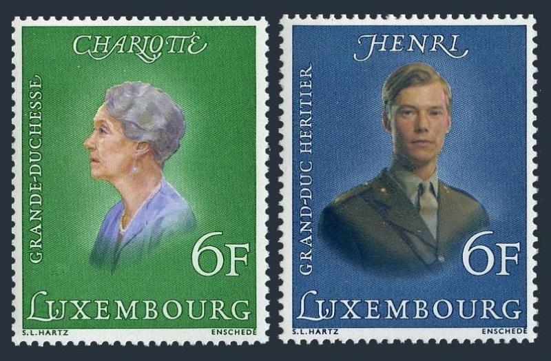 Luxembourg 579-580,MNH.Michel 922-923. Duchess Charlotte,Prince Henri,1976.
