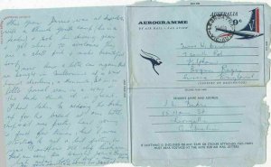 Australia Aerogramme 1968 Leongatha Cancel Cover Letter to England Ref 33561