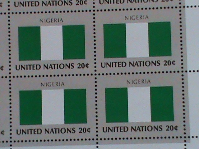 UNITED NATION STAMP: 1982 SC#386-9 FLAG SERIES-MNH STAMPS FULL SHEET