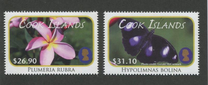 2011 Cook Islands Stamps #1388-1389 Mint Never Hinged VF OG Flower & Butterfly