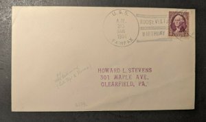 1934 USS Fairfax Roosevelts Birthday Cancel Cover to Clearfield, Pennsylvania