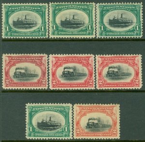 EDW1949SELL : USA 1901 Sc #294-95. 4 stamps of each. VF-XF, Mint OG LH. Cat $120