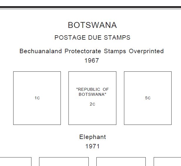 BOTSWANA STAMP ALBUM PAGES 1966-2009 (126 PDF digital pages)