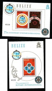 Belize-Sc#545-6- id9-two unused NH sheets-Rotary International-1981-