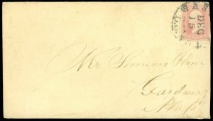 DEC 15 WASHINGTON D.C. CDS, To Simeon Howe, Gardner, Mass., ROSE PINK #65b