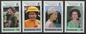 MONTSERRAT SG1185/8 2001 75th BIRTHDAY OF QUEEN ELIZABETH MNH