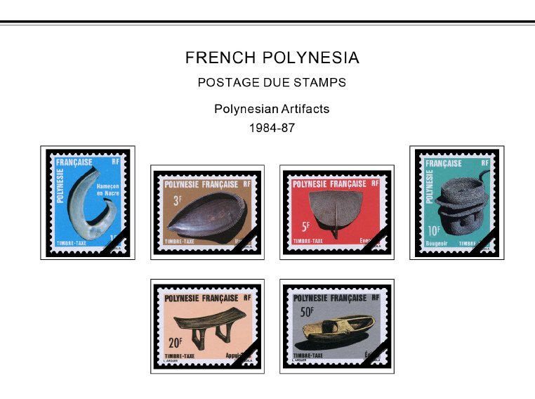 COLOR PRINTED FRENCH POLYNESIA 1892-2010 STAMP ALBUM PAGES (195 illustr. pages)