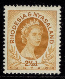 RHODESIA & NYASALAND QEII SG3a, 2½d ochre, NH MINT.