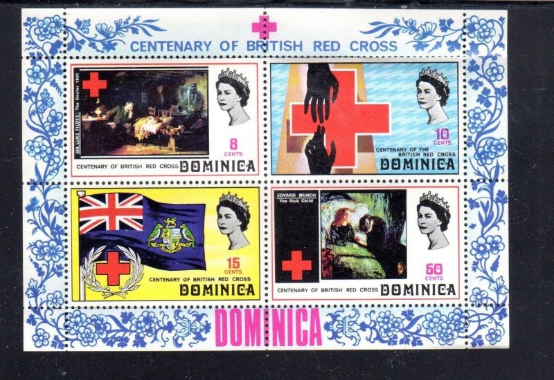 DOMINICA #311a 1970 RED CROSS CENTENARY MINT VF NH O.G S/S4