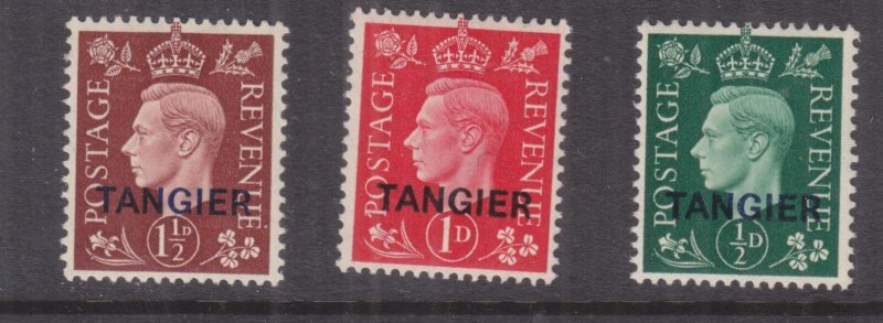 MOROCCO AGENCIES, TANGIER, 1937 KGVI set of 3, mnh.