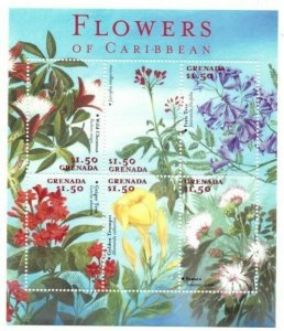 Grenada - 2001 - Flowers - Sheet Of 6 - MNH