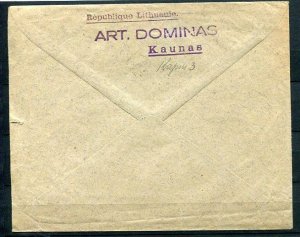 Lithuania 1925 Cover Kaunas to Czechoslovakia Nice cancels SKU 749