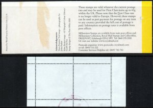 2000 Sg 2153a Booklet Pane with Sg 2157 from Booklet HBA4 Fine Used