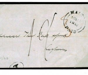 MALTA PAID CDS Cover 1857 Leghorn Livorno Italy Letter {samwells-covers}W378a