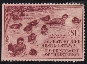 #RW8 Used, Hinged.  B.O.B. Duck Stamp.