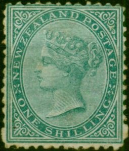 New Zealand 1874 1s Green SG157 P.12.5 Good MM