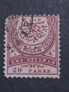 ​TURKEY-1884 SC#68 138 YEARS OLD OTTOMAN EMPIRE USED- STAMP-FINE