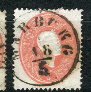 AUSTRIA; 1860-1 classic F. Joseph issue fine used Shade of 5k. value, Postmark