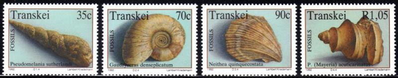 Transkei - 1992 Marine Fossils Set MNH** SG 293-296