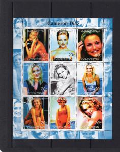 Kyrgyzstan 2000 CAMERON DIAZ American Actress Sheetlet (9) MNH