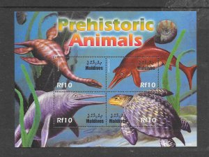 FISH - MALDIVES #2848 PREHISTORIC ANIMALS M/S MNH