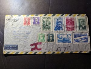 1959 Registered Brazil Airmail Cover Porto Alegre to Graz Austria