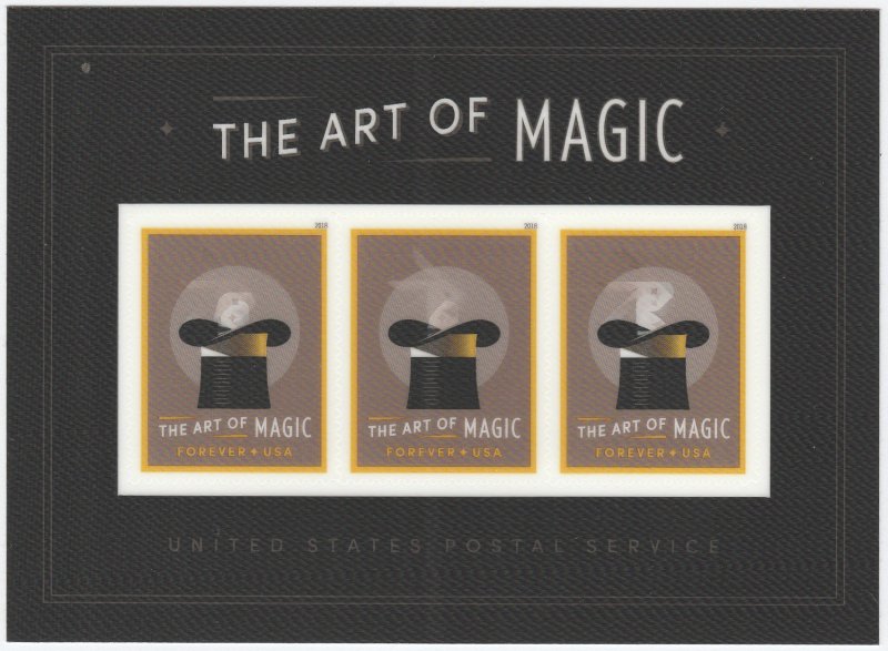 5306 The Art of Magic Souvenir Sheet of 3 Stamps MNH $1 Shipping