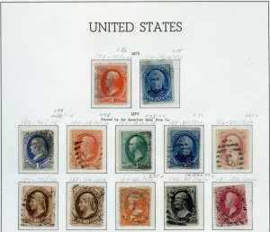 US Scott 178-79,182-91 used on Album Page  See Scan $650.00