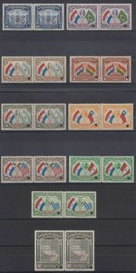 PARAGUAY 1939 FLAGS Sc 357, 360-361, C113-C115 & C117-C121 PAIRS “SPECIMEN” MNH 