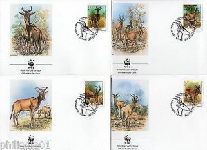 Mozambique 1991 WWF Lichtenstein's hartebeest Antelope Deer Wildlif Sc 1...