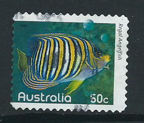 Australia SG 3419  perf 11  Used  Self Adhesive Regal Angelfish