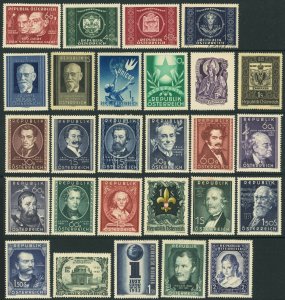 Austria #557-583 Postage Stamp Collection Europe 1948-1952 Mint LH