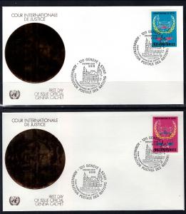 UN Geneva 87-88 Court of Justice Geneva Set of Two U/A FDC