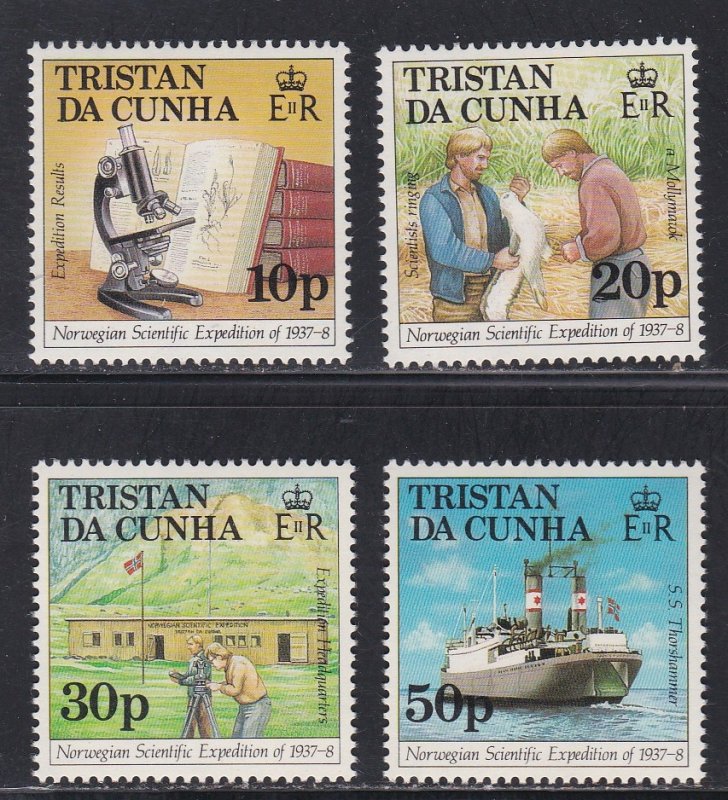 Tristan Da Cunha # 416-419, Norwegian Scientific Expedition, NH, 1/2 Cat