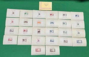 1952 Laos Postage, Air Mail Stamp Booklet Souvenir Sheet Set #1-17, C2-C4, J1-J6