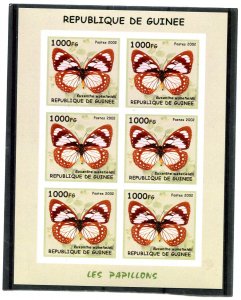 Guinea 2002 BUTTERFLIES Sheet Imperforated Mint (NH)