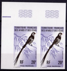 Afars & Issas 1976 Sc#413 BIRD (Vidua Macroura) PAIR IMPERFORATED MNH